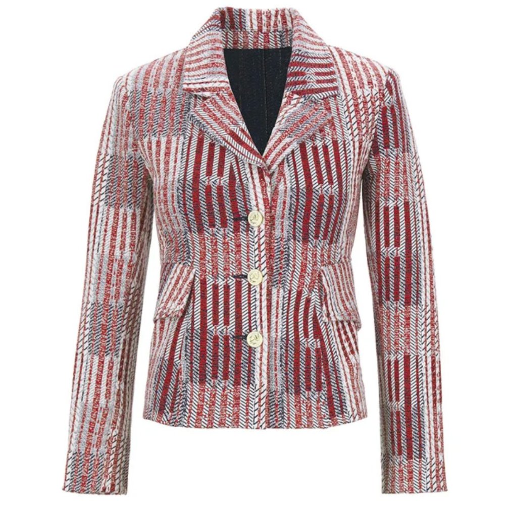 CAbi Patchwork Blazer Jacket 6028 EUC!
